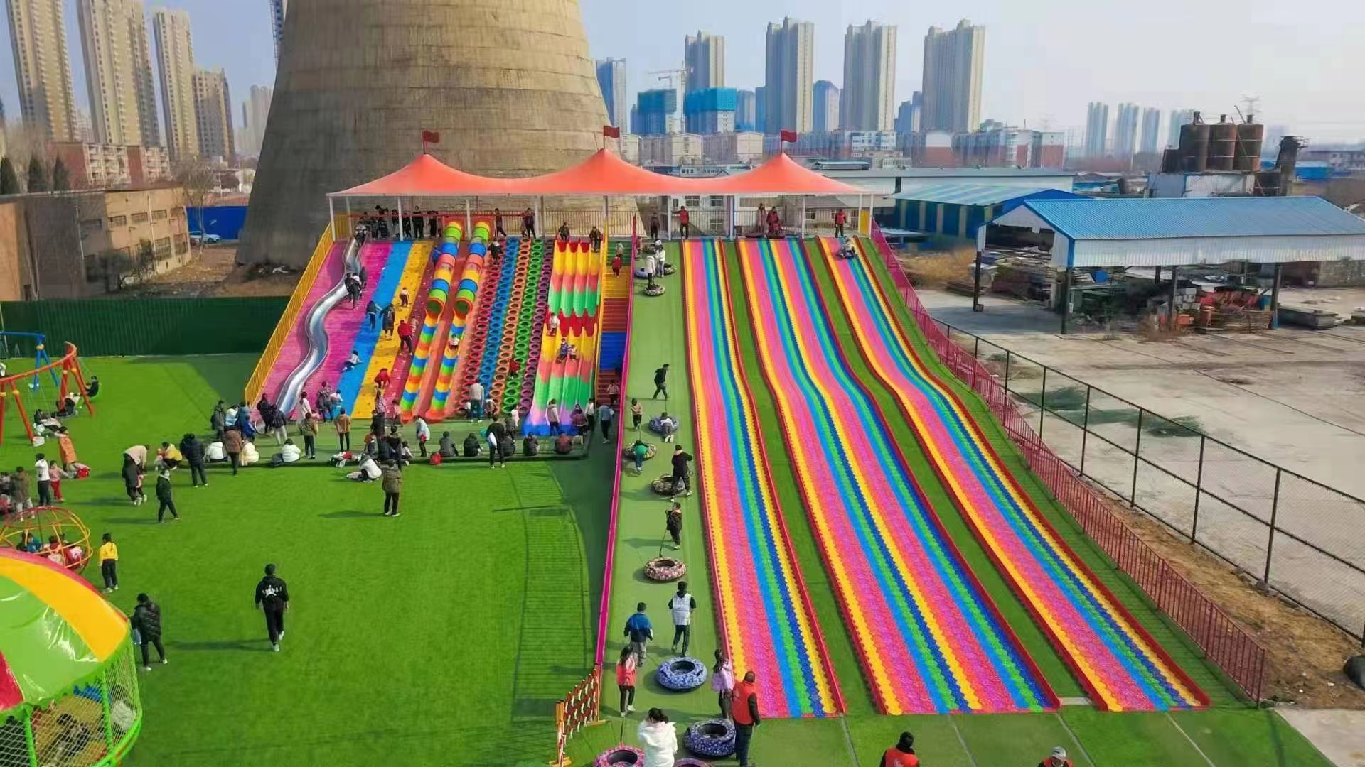 网红滑世界滑梯组合