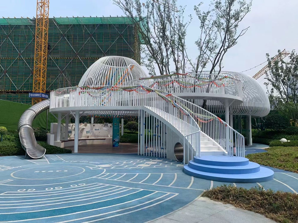 不锈钢滑梯组合廊桥连廊 (7)