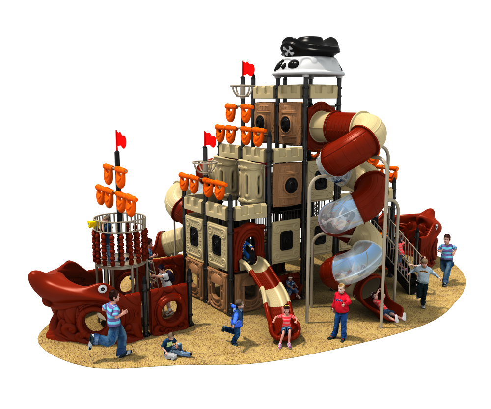 海盗船塑料组合滑梯