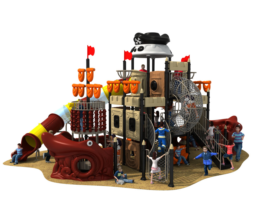 海盗船塑料组合滑梯