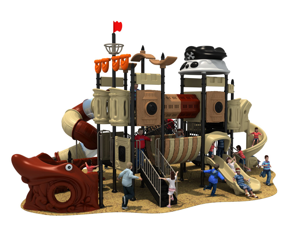 海盗船塑料组合滑梯